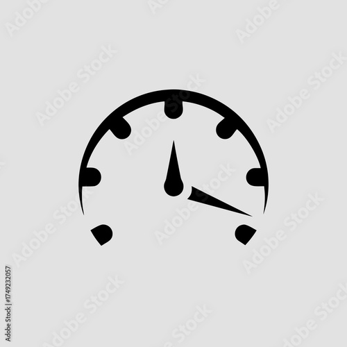 Watch silhouette simple timepiece icon minimal elegant clock concept clean vector with white background