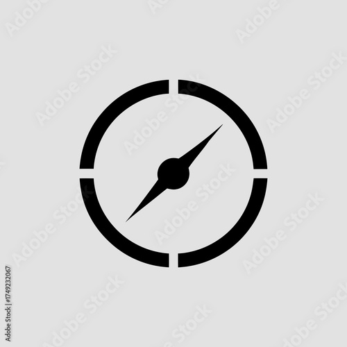 Simple watch silhouette minimal timepiece icon elegant classic concept clean vector illustration with white background