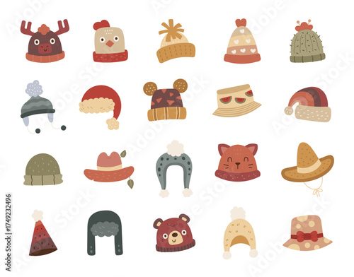 Headwear set in scandinavian style
