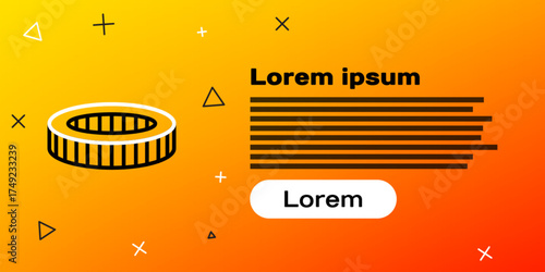 Line Car air filter icon isolated on yellow background. Automobile repair service symbol. Colorful outline concept. Vector