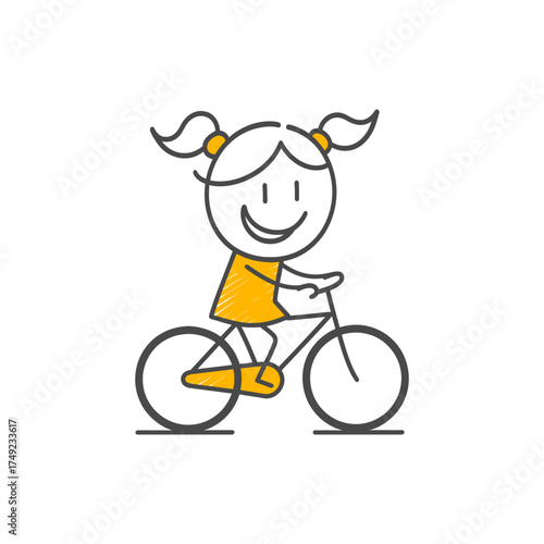 Racing with the Wind A Cheerful Person Smiling and Riding Quickly Outdoors with Their Bicycle.