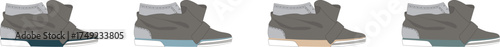 High-top Sneaker Series Artistic Color Variations for Active Fashion