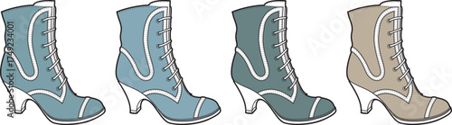 Vintage Button Boots Array Four Antique Style Booties with Elegance