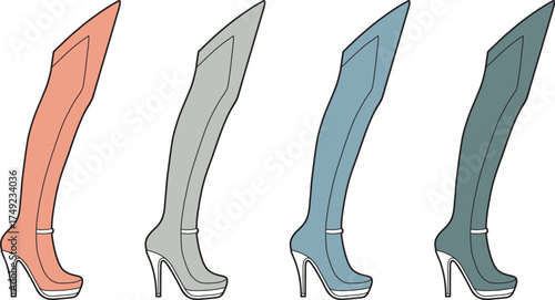 Colorful Thigh-High Fashion Boots Collection Modern Footwear Styles