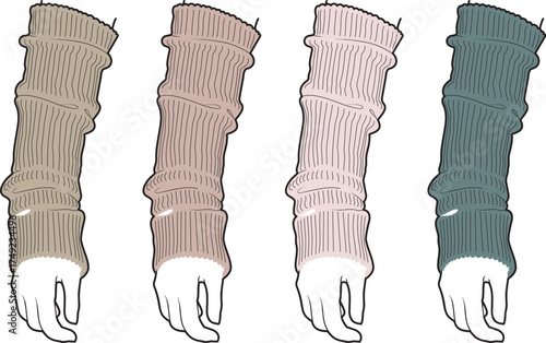 Arm Warmers Fashion Knitted Sleeves in Multiple Colors