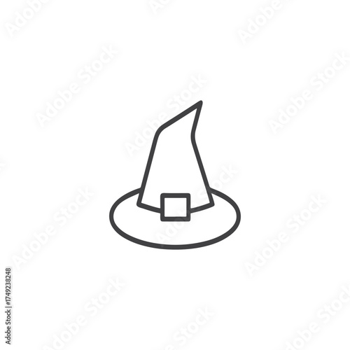 Stylized Witch Hat Icon for Halloween, Fantasy, and Magic Themed Stock Imagery