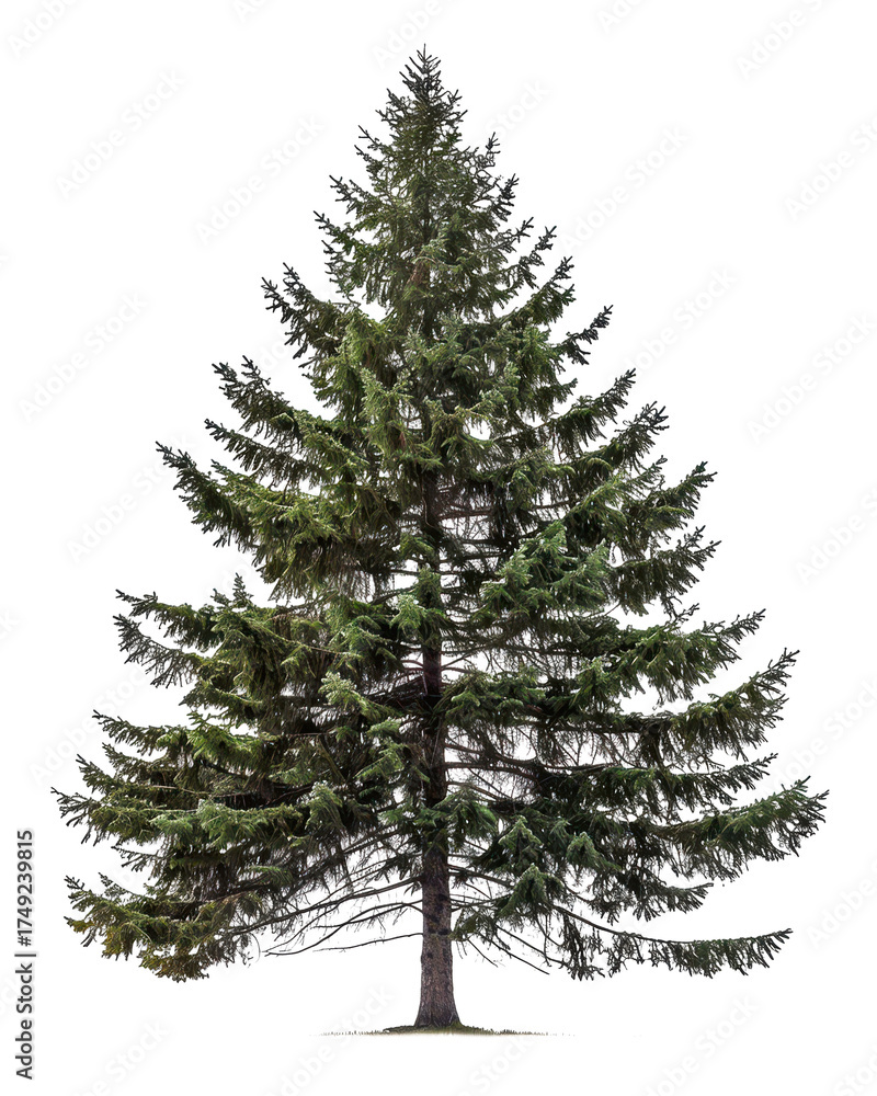 Obraz premium dark pine tree isolated on white or transparent png
