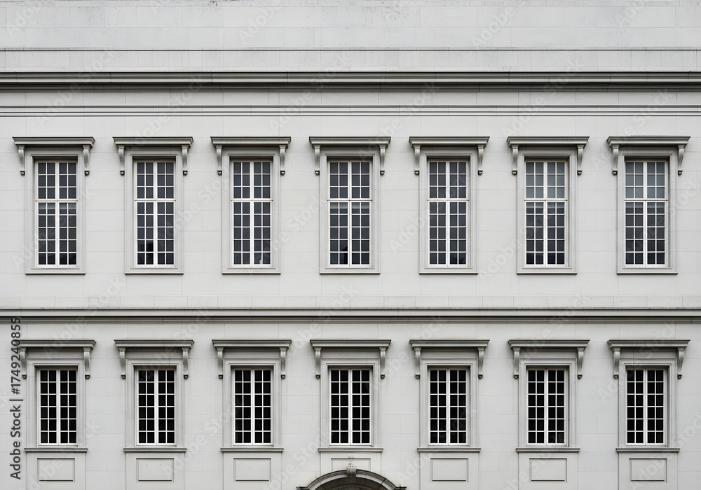 Obraz premium Symmetrical Colonial Facade on Concrete