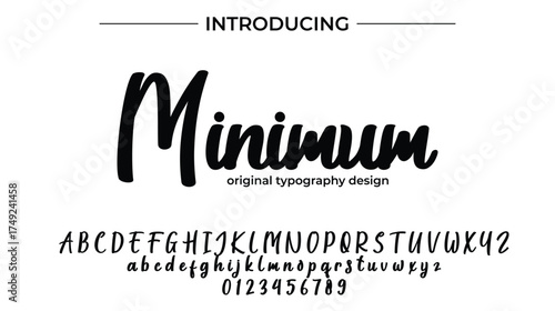 Minimum Font Stylish brush painted an uppercase vector letters, alphabet, typeface