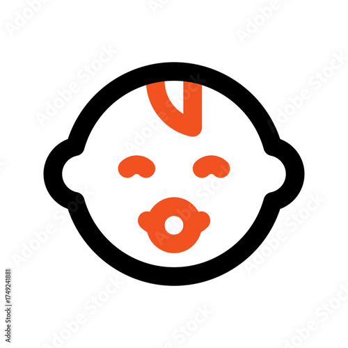 baby outline color icon