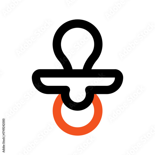 pacifier outline color icon