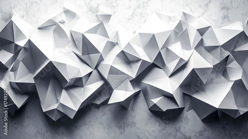 Minimalist white geometric pattern for backdrop or texture design in abstract digital art piece that
