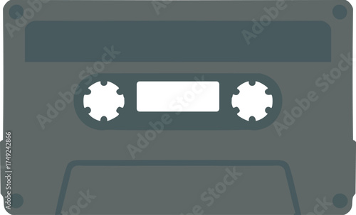 Audio cassette tape with spools and label area