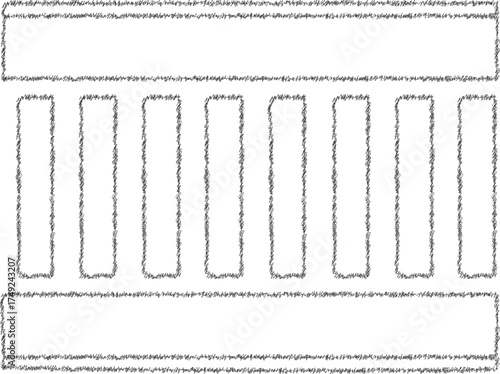 Floor grille or air vent cover with evenly spaced slats