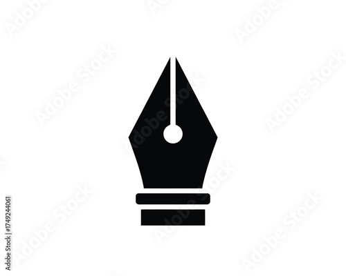 Minimalist black and white fountain pen nib icon vector illustration scalable eps graphic design element silhouette