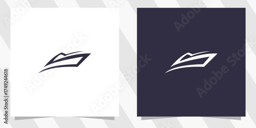 sailing yacht silhouette logo design
