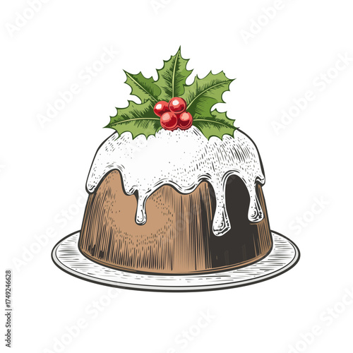Engraved Christmas Pudding