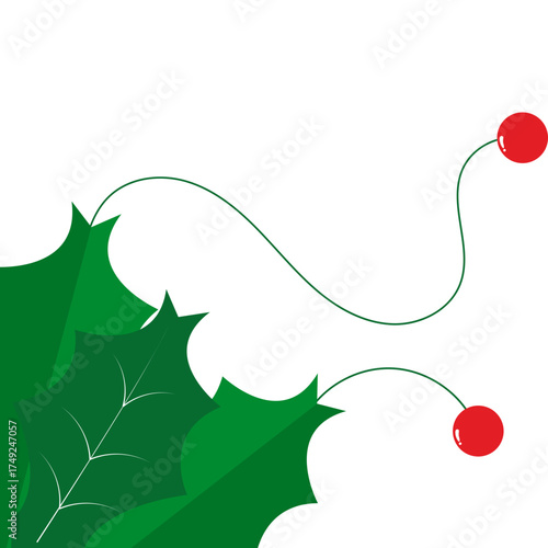 Christmas Holy Leaf Corner
