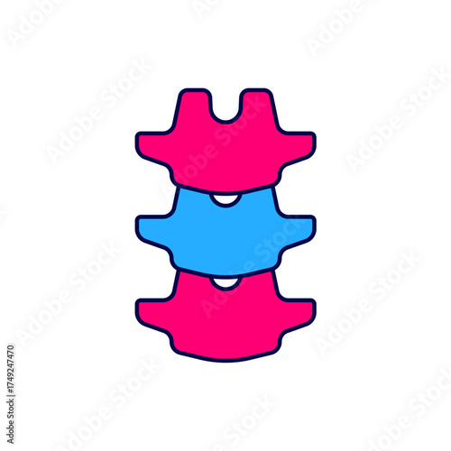 Filled outline Human spine icon isolated on white background. Vector