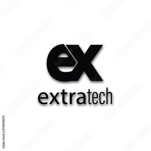 Technology and digital logo with a simple and clean theme in black and white.