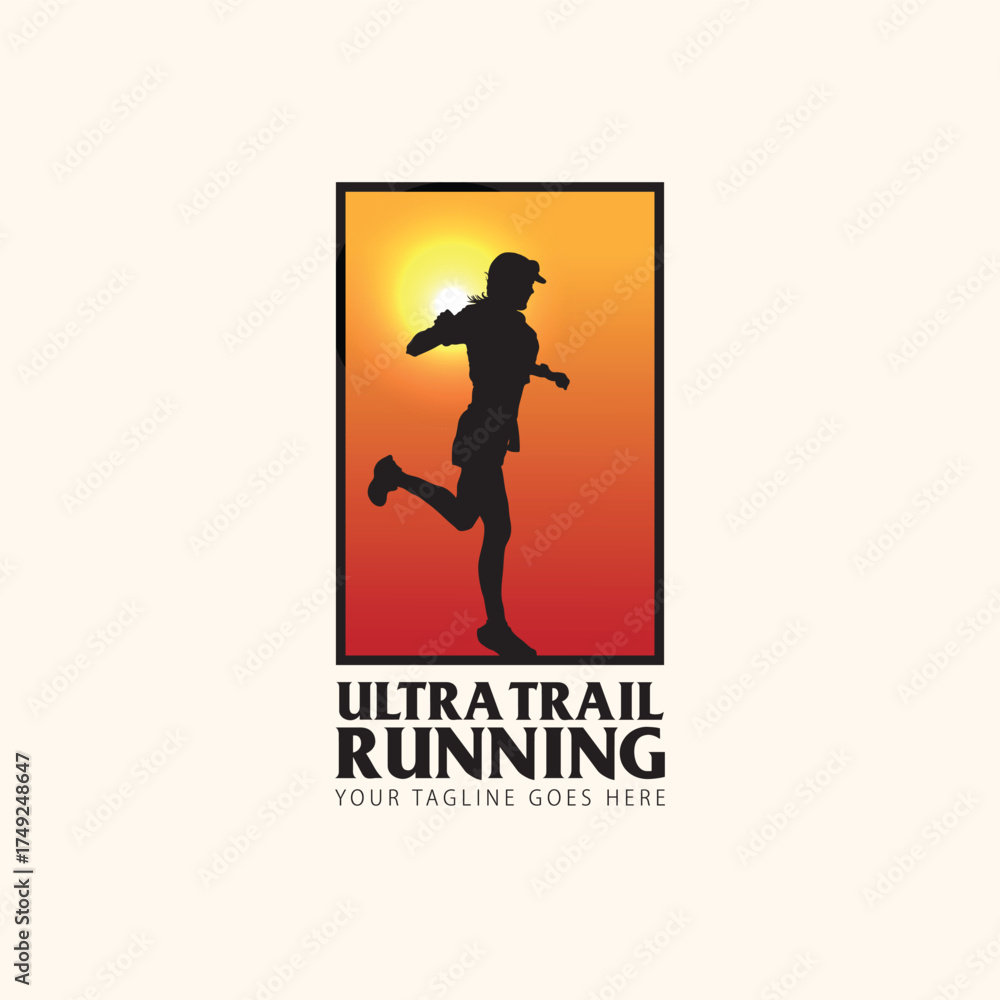 Naklejka premium ultra trail run illustratin image for background