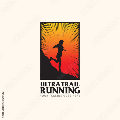 ultra trail run illustratin image for background
