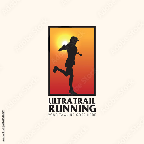 ultra trail run illustratin image for background