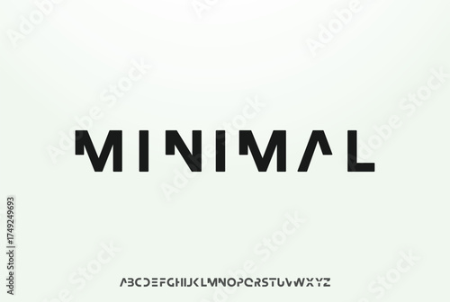 Minimal, Abstract technology science alphabet lowercase font. digital space typography vector illustration design
