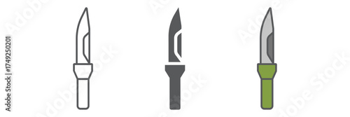 Army knife icon, army and weapon, military knife sign, vector graphics, a linear pattern on a white background. editable stroke