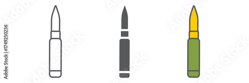 Rocket launcher icon, army and military, rifle cartridge sign, vector graphics, a linear pattern on a white background. editable stroke