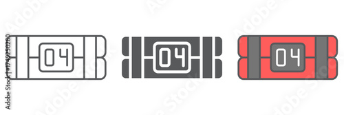 Explosives c4 icon, army and weapon, detonating bomb sign, vector graphics, a linear pattern on a white background. editable stroke