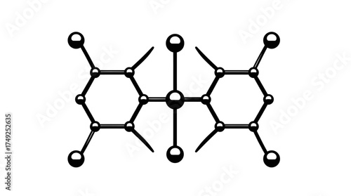 A detailed molecular structure diagram, showcasing the arrangement of atoms and bonds in a chemical compound.