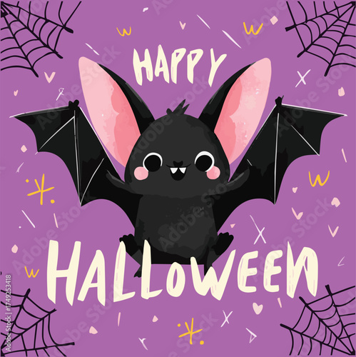 Happy Halloween. bright cartoon greeting card or banner design