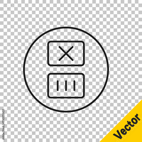 Black line Washing under 90 degrees celsius icon isolated on transparent background. Temperature wash. Vector
