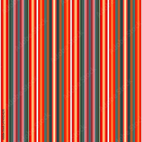 Asian Night with Red Lanterns Stripe Seamless Repeat