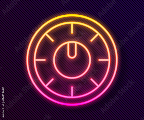 Glowing neon line Sound mixer controller icon isolated on black background. Dj equipment slider buttons. Mixing console. Vector