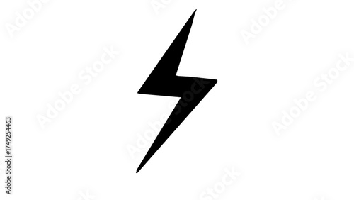 Free Download Isolated Transparent Vector Illustration of a Black Lightning Bolt Icon on a White Background: Symbol of Power, Energy, and Speed - GFXLoad