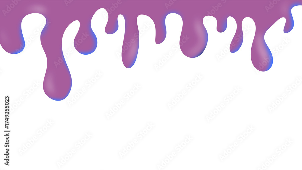 Obraz premium Purple drips illustration on white background with blue trim accents, vector format great for web design or creative projects. Transparent.