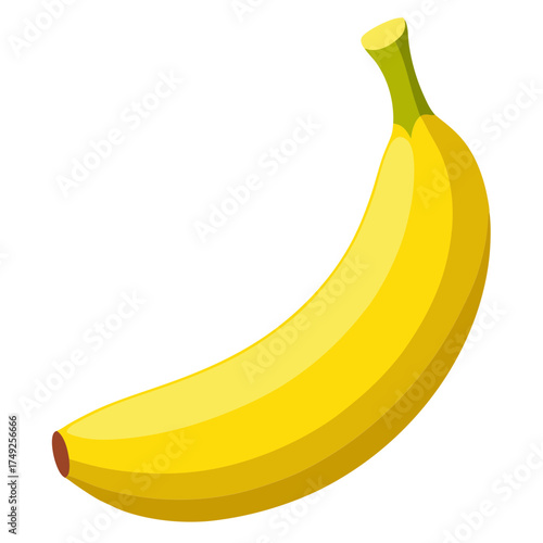 Illustration of a ripe banana, a popular and nutritious fruit known for its potassium content and energyboosting properties