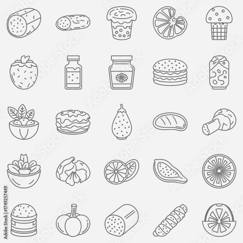 Delicious Culinary Delights A Collection of Food Icons for Culinary Design and Visuals