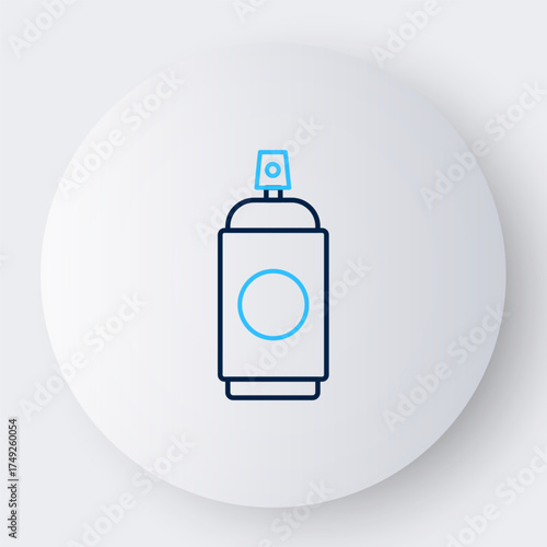 Line Paint spray can icon isolated on white background. Colorful outline concept. Vector