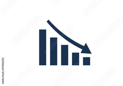 Free Download Blue bar chart showing downward trend isolated on transparent background - GFXLoad