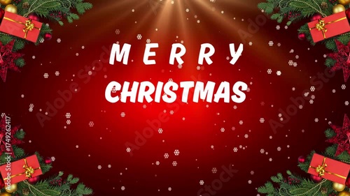 video decoration greeting design christmas card with christmas tree and decorations