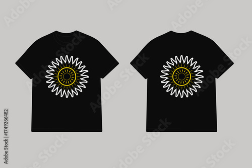 Black tshirts with tribal sun graphic black t shirt