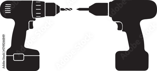 Silhouette Drill Vector Art – Power Tool Clipart Design