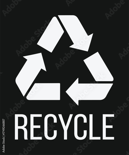 Eco friendly sustainability and climate action t shirt design with recycling icon