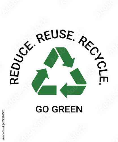 Reduce reuse recycle go green sustainability climate action icon design