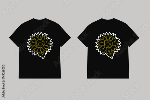 Black tshirts with yellow sunflower graphic black t shirt