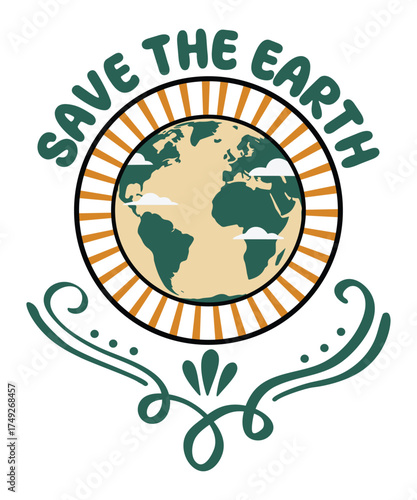 Save the earth climate action sustainability t shirt design