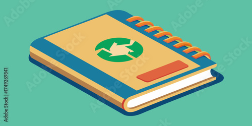 Recycled paper notebook with spiral binding and eco-friendly design  